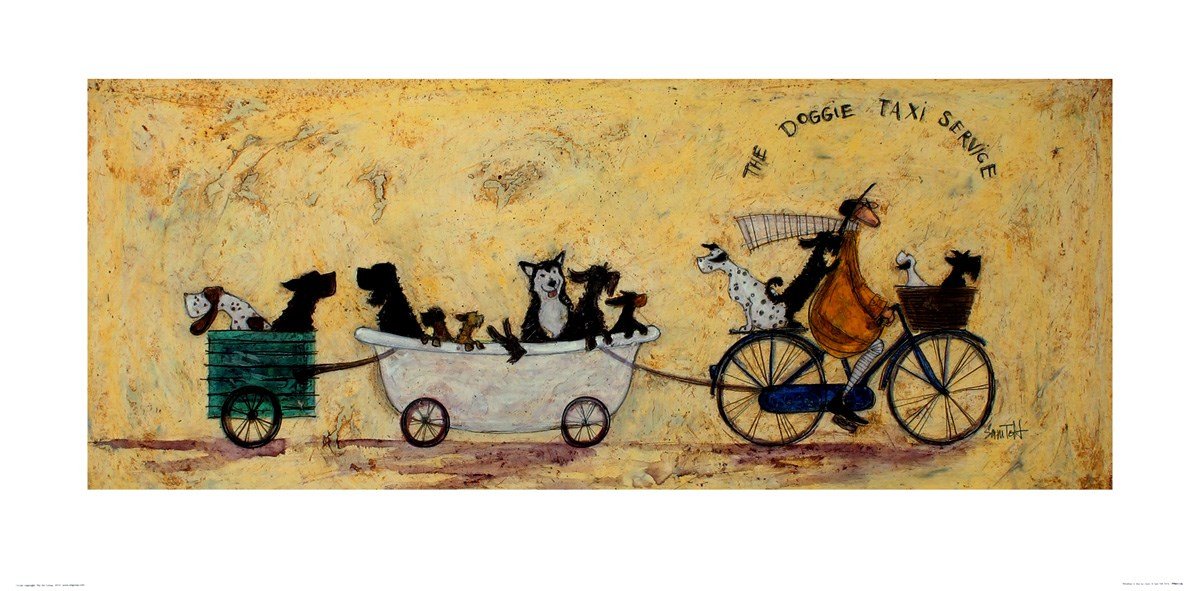 Amazon.co.jp: The Art Group「Doggie Taxi Service Sam Toft」アート